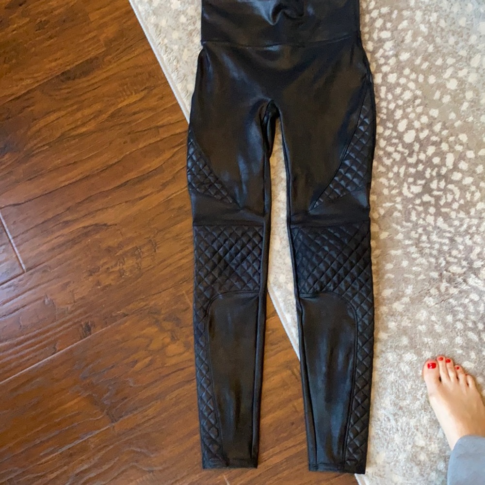 Perfect condition Spanx faux leather moto leggings